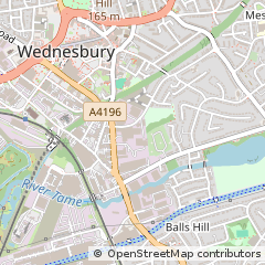 Map of Wednesbury, West Midlands