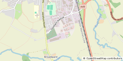 Map of Leominster, Herefordshire