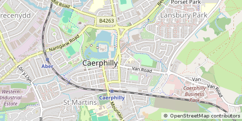 Map of Caerphilly, MID Glamorgan