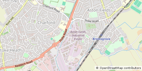 Map of Bromsgrove, Worcestershire