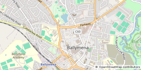 Map of Ballymena, County Antrim