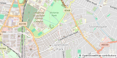 Map of Leicester, Leicestershire