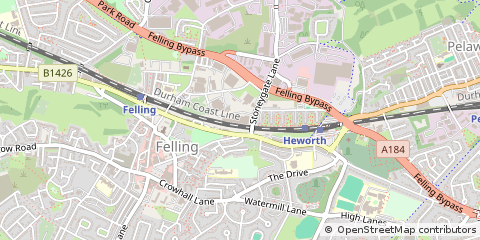 Map of Gateshead