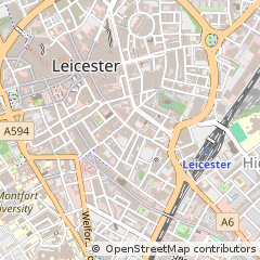 Map of Leicester, Leicestershire