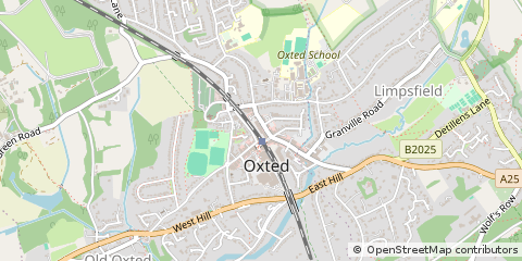 Map of Oxted, Surrey