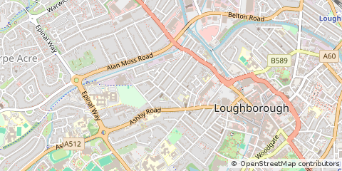 Map of Loughborough, Leicestershire
