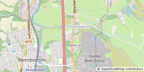 Map of Bury, Lancashire