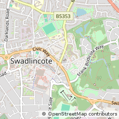 Map of Swadlincote, Derbyshire