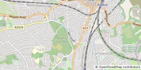 Map of Redhill, Surrey