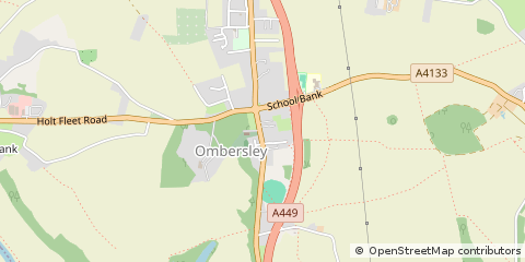 Map of Ombersley, Worcestershire