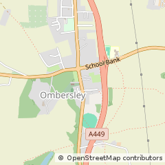 Map of Ombersley, Worcestershire