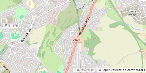 Map of Lundwood, Barnsley South Yorkshire
