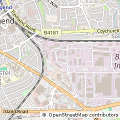 Map of Bridgend, MID Glamorgan