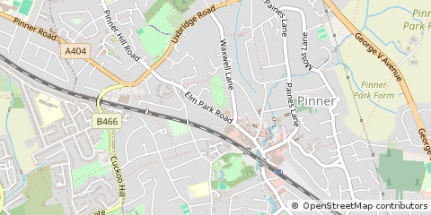 Map of Pinner, Middlesex
