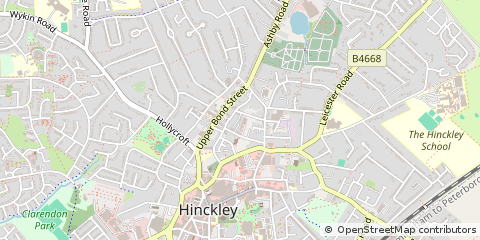 Map of Hinckley, Leicestershire