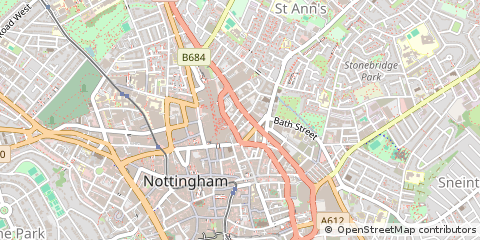 Map of Nottingham, Nottinghamshire