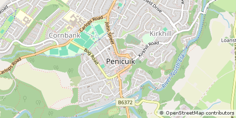 Map of Penicuik, Midlothian