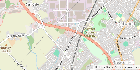 Map of Wakefield, West Yorkshire