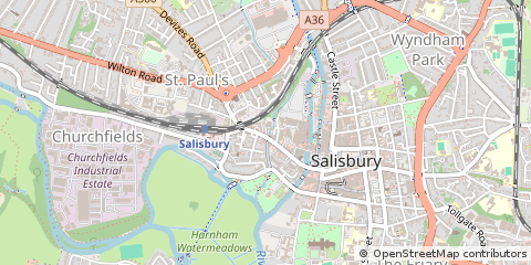 Map of Salisbury, Wiltshire