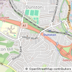Map of Gateshead, Tyne & Wear