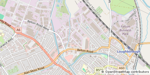 Map of Loughborough, Leicestershire