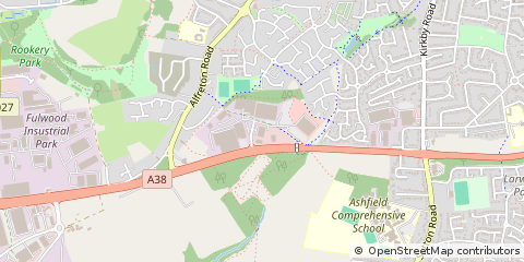 Map of Sutton-in-Ashfield, Notts