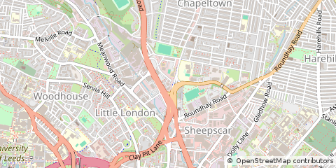 Map of Leeds, West Yorkshire