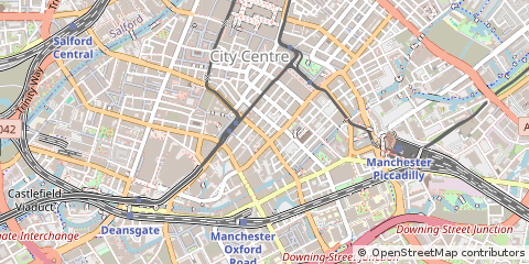Map of Manchester, Lancashire