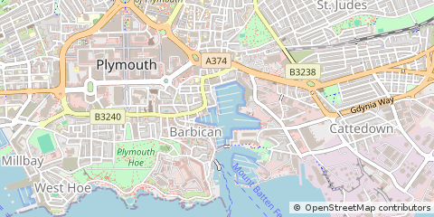 Map of Plymouth, Devon