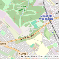 Map of Mansfield Woodhouse, Nottinghamshire