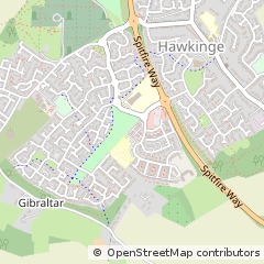 Map of Hawkinge, Folkestone, Kent