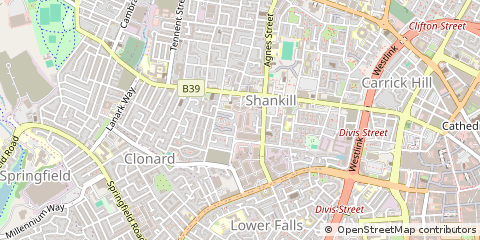 Map of Belfast, County Antrim N Ireland