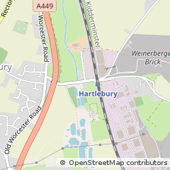 Map of Hartlebury, Worcestershire