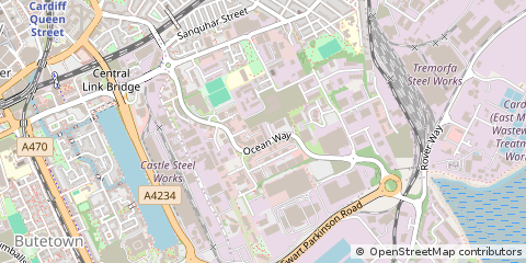 Map of Cardiff, South Glamorgan