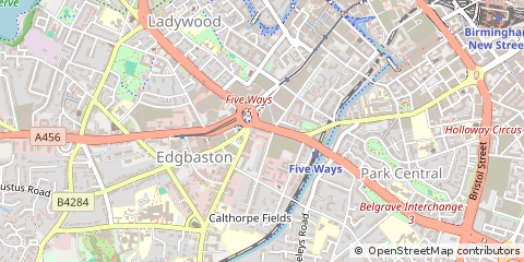 Map of Birmingham, West Midlands