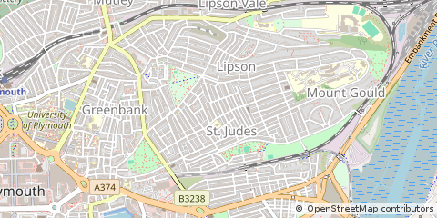 Map of Plymouth, Devon