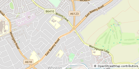 Map of Rotherham, South Yorkshire