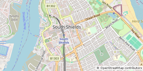 Map of South Shields, Tyne & Wear