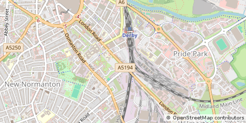 Map of Derby, Derbyshire