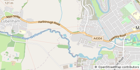 Map of Market Harborough, Leicestershire