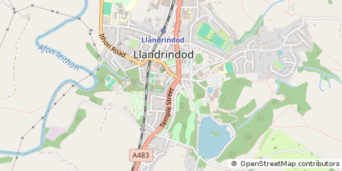 Map of Llandrindod Wells, Powys
