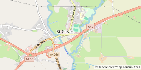 Map of ST Clears, Carmarthenshire