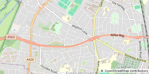 Map of Leicester, Leicestershire