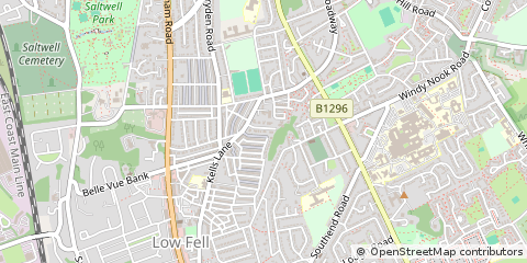 Map of Gateshead, Tyne and Wear