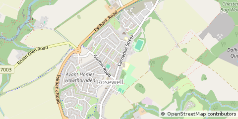 Map of Rosewell, Midlothian