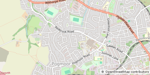 Map of Barnsley, South Yorkshire