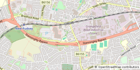Map of Pudsey, Leeds