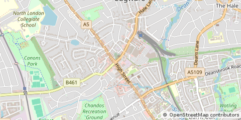 Map of Edgware, Middlesex