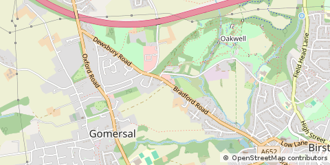 Map of Gomersal, West Yorkshire