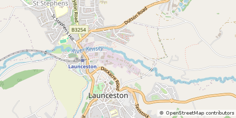 Map of Launceston, Cornwall